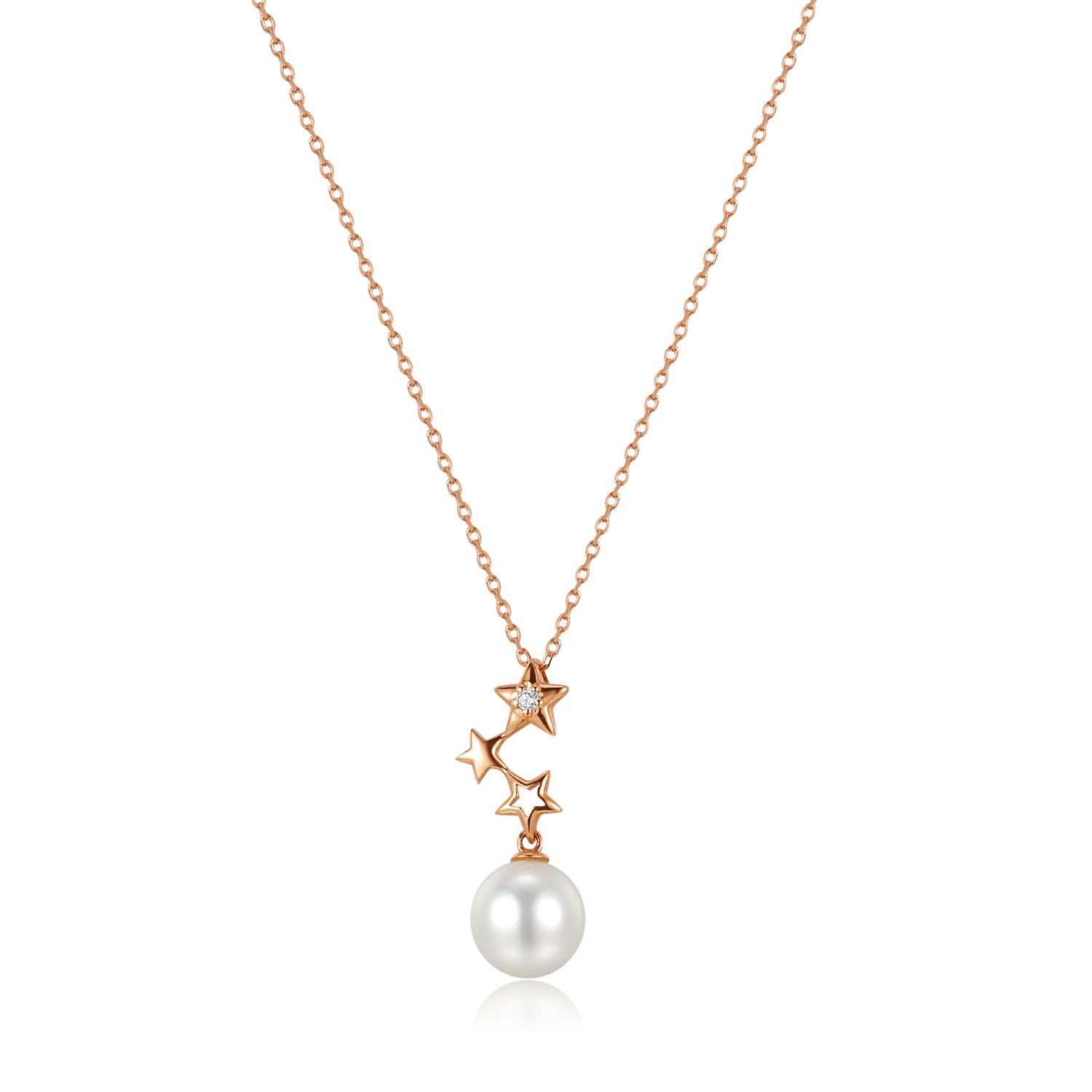 18k diamonds "Interwoven" Pearl Necklace
