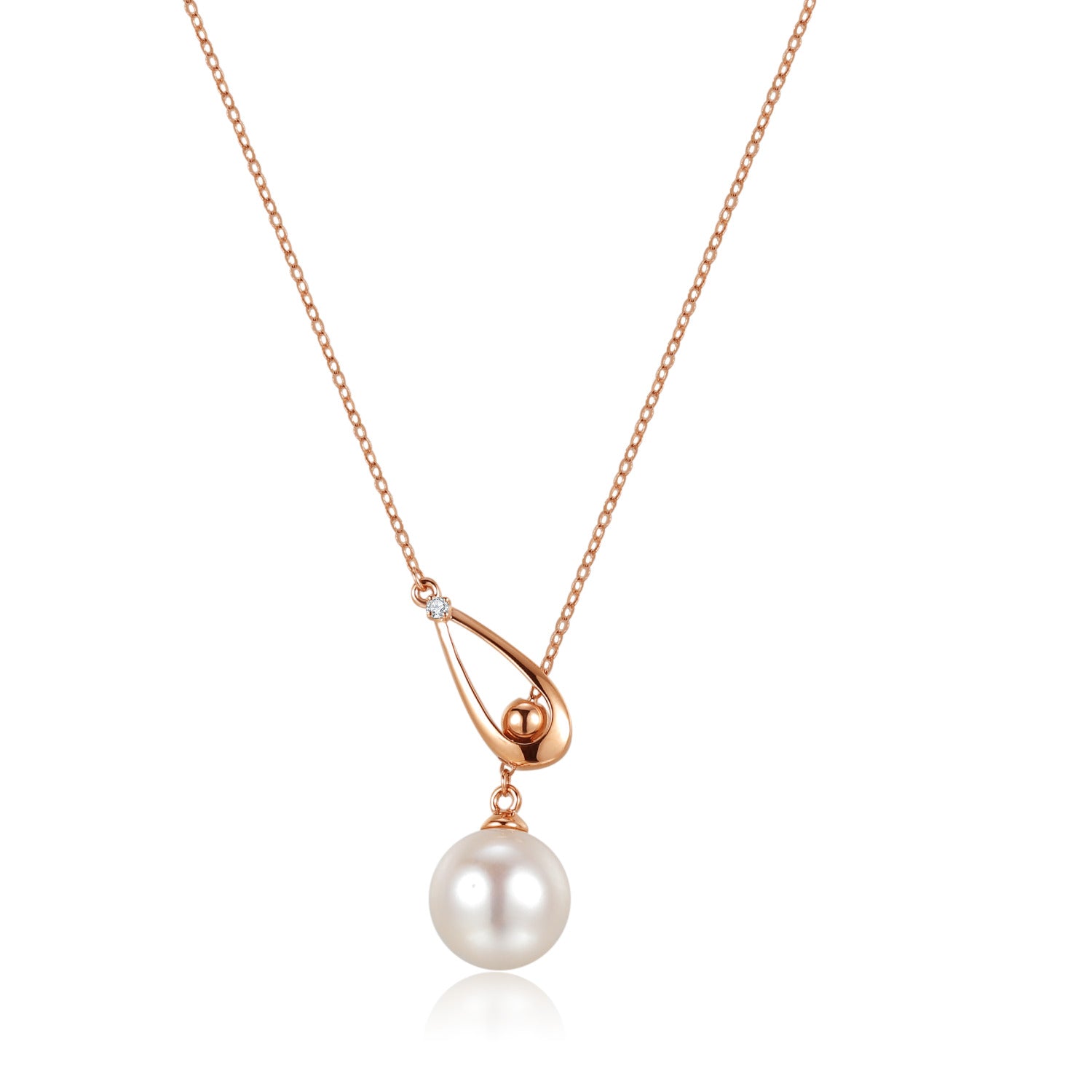 18k diamonds "Glisten" Pearl Necklace