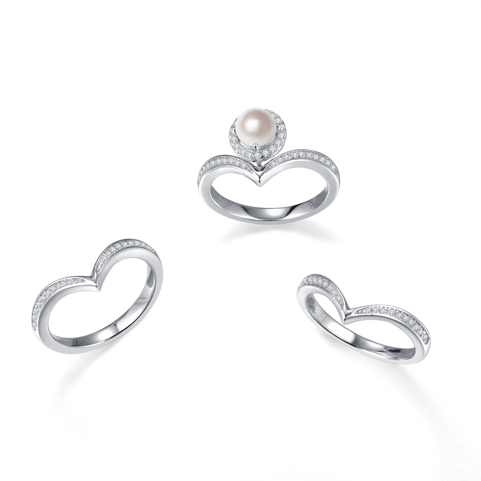 Love Pearl Ring Set