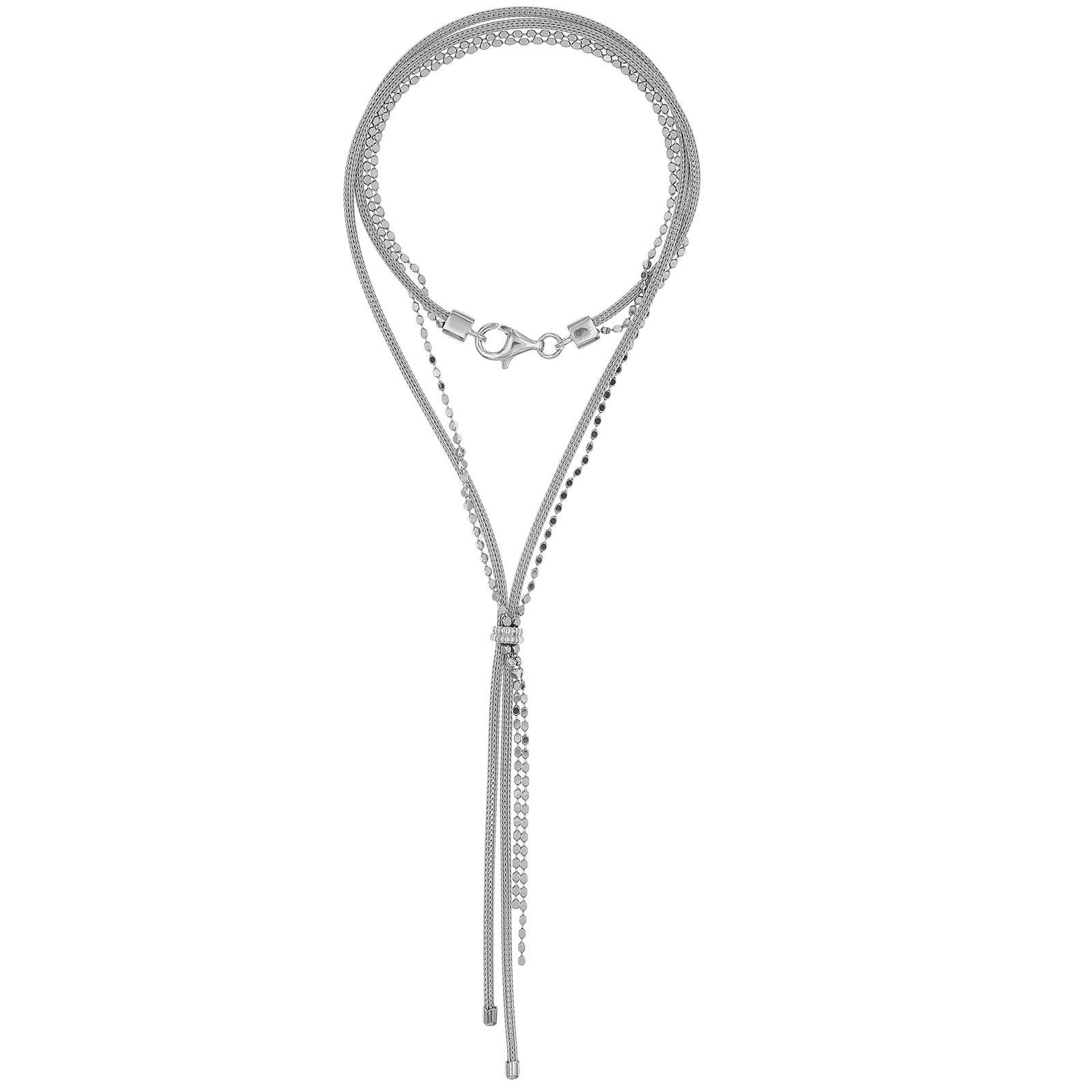 Elegant Charm of Tassel Silver necklace