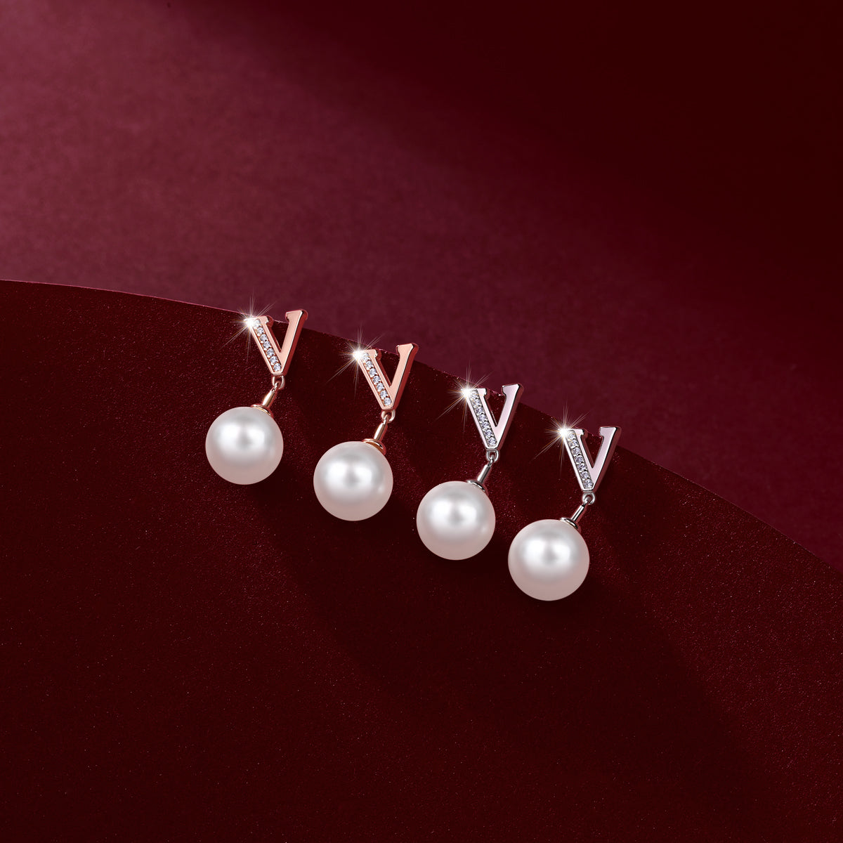 VICACCI V Harmony Pearl Diamond Earrings