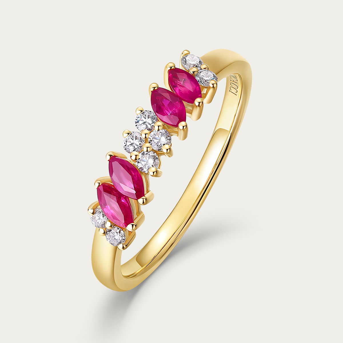 18k Crimson Sunset Intertwined Ring