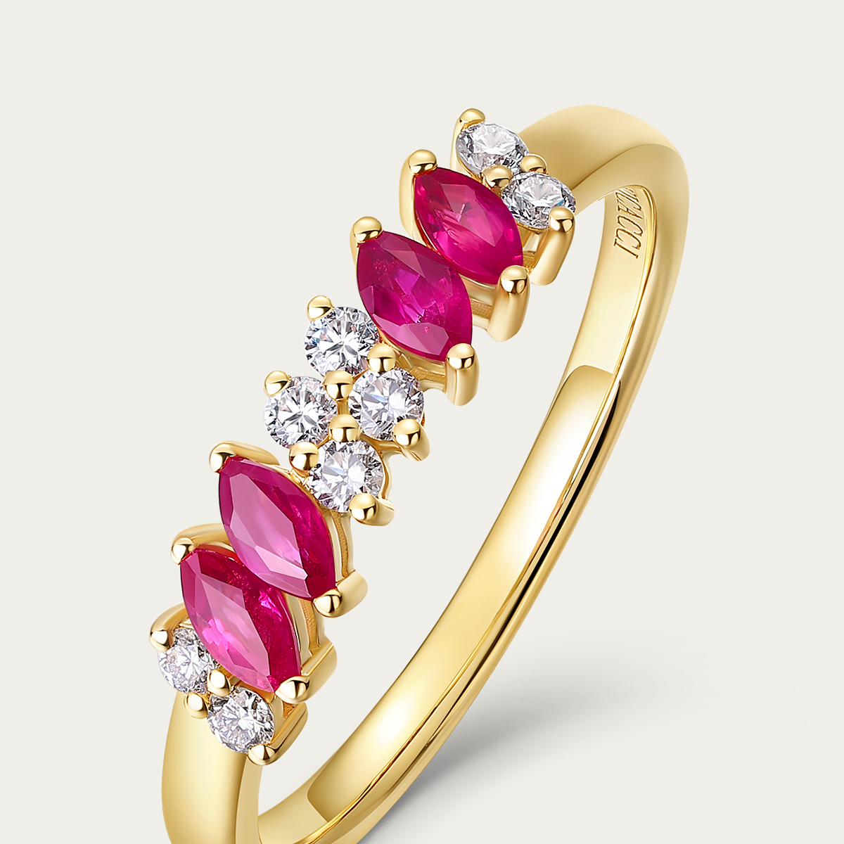 18k Crimson Sunset Intertwined Ring