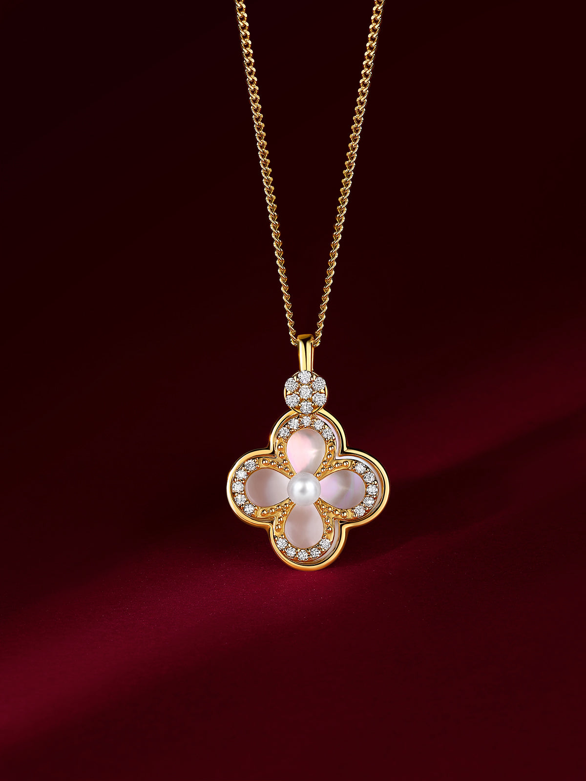 Convertible Clover Mother-of-Pearl & Pearl Necklace