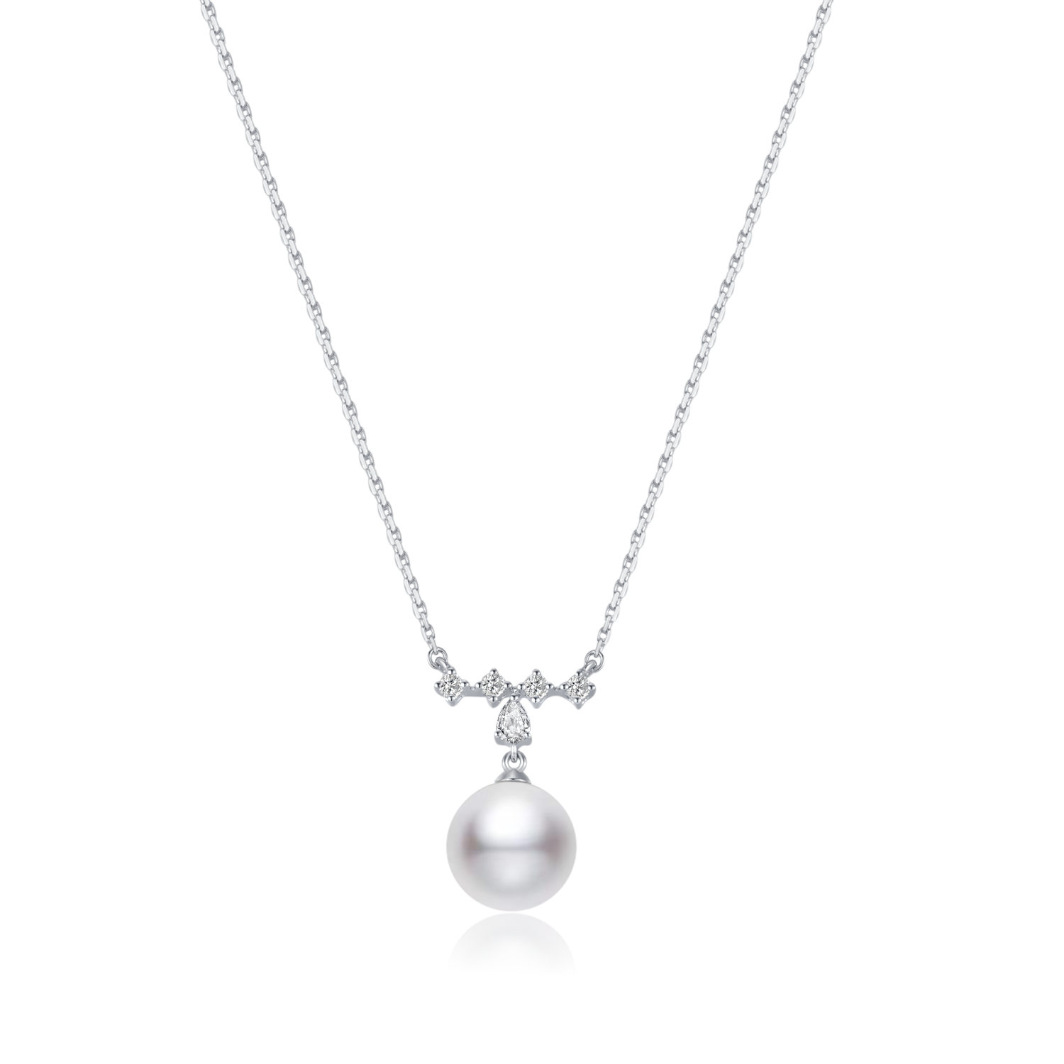 18K Diamond "5*" Seawater Pearl Necklace