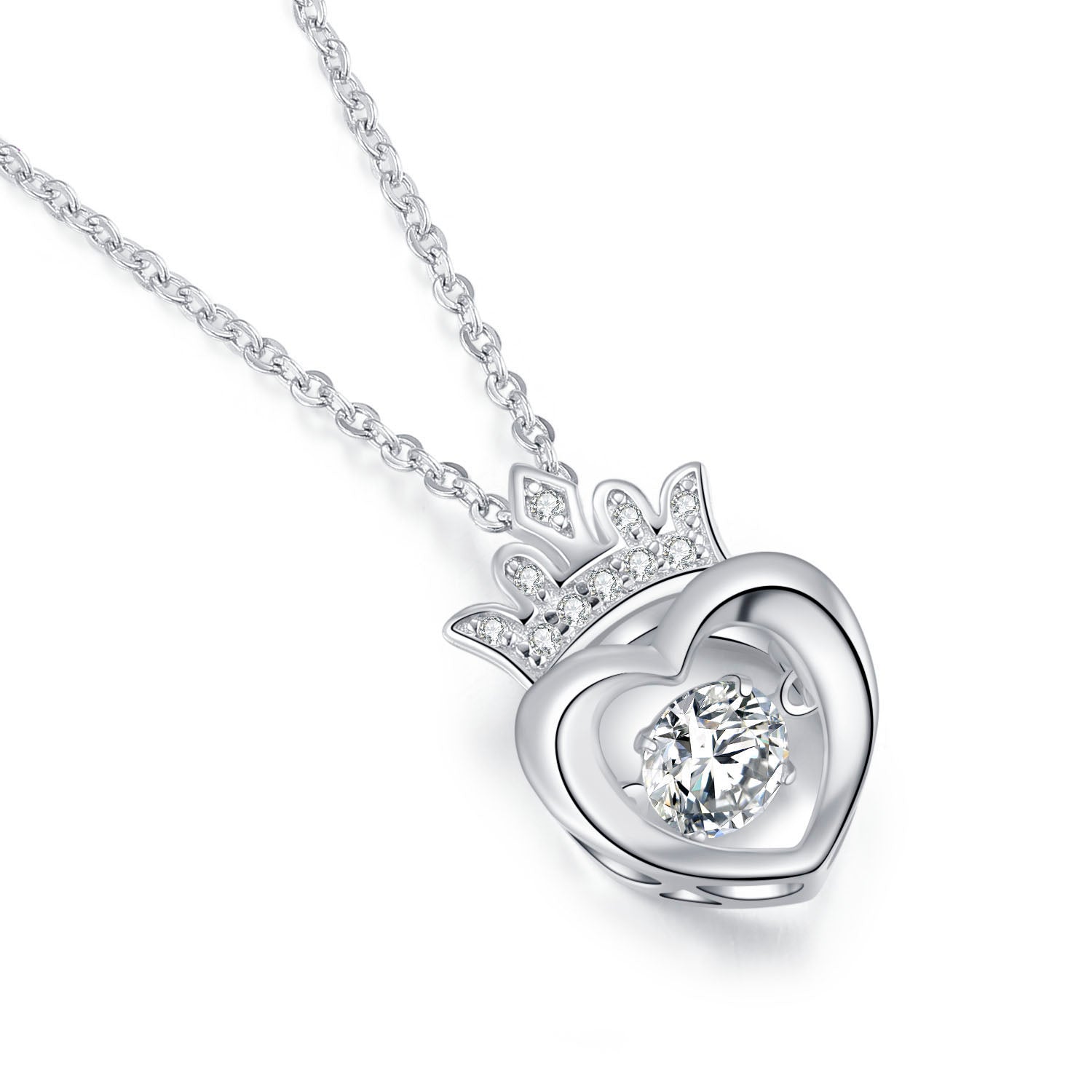 925 Sterling Silver Crown Smart Pendant Necklace