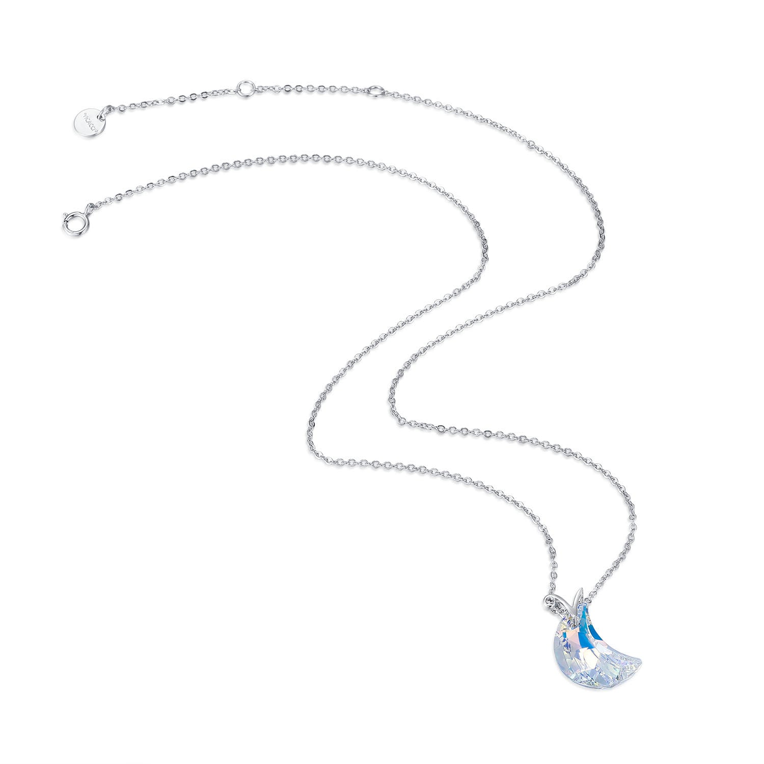 Sterling Silver Moon Goddess Pendant Necklace Using the Top Austrian Crystal