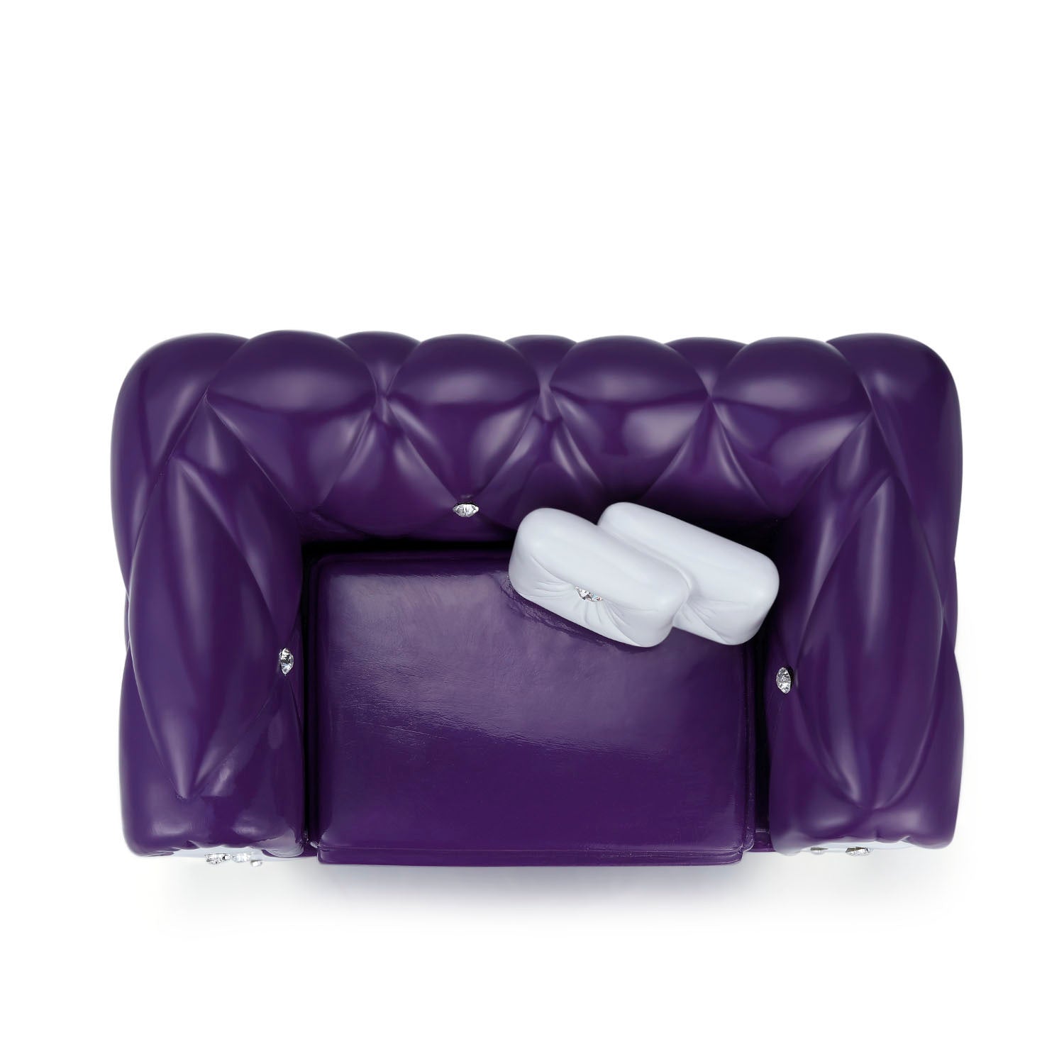 漂亮的樹脂沙發造型紫色首飾盒