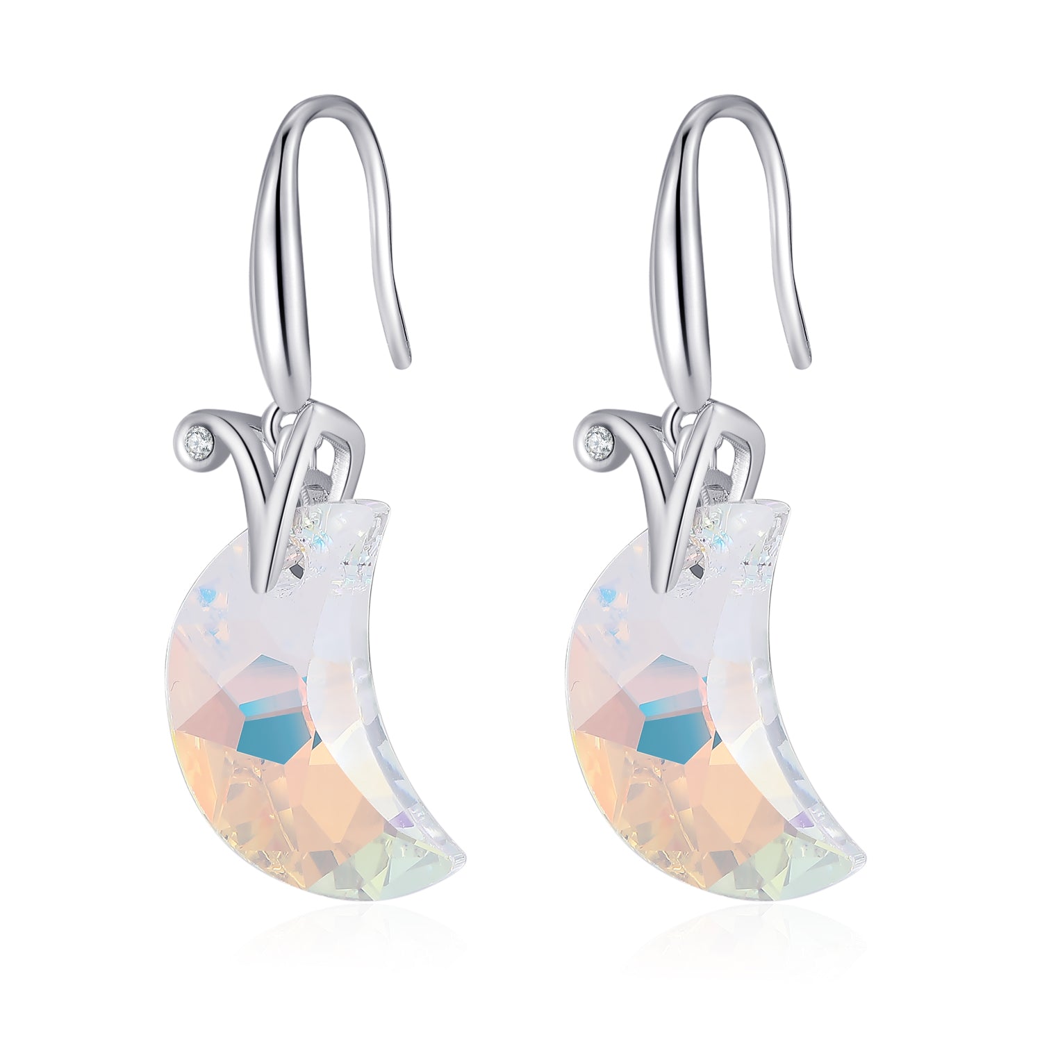 Sterling Silver Moon Goddess Earrings Using the Top Austrian Crystals