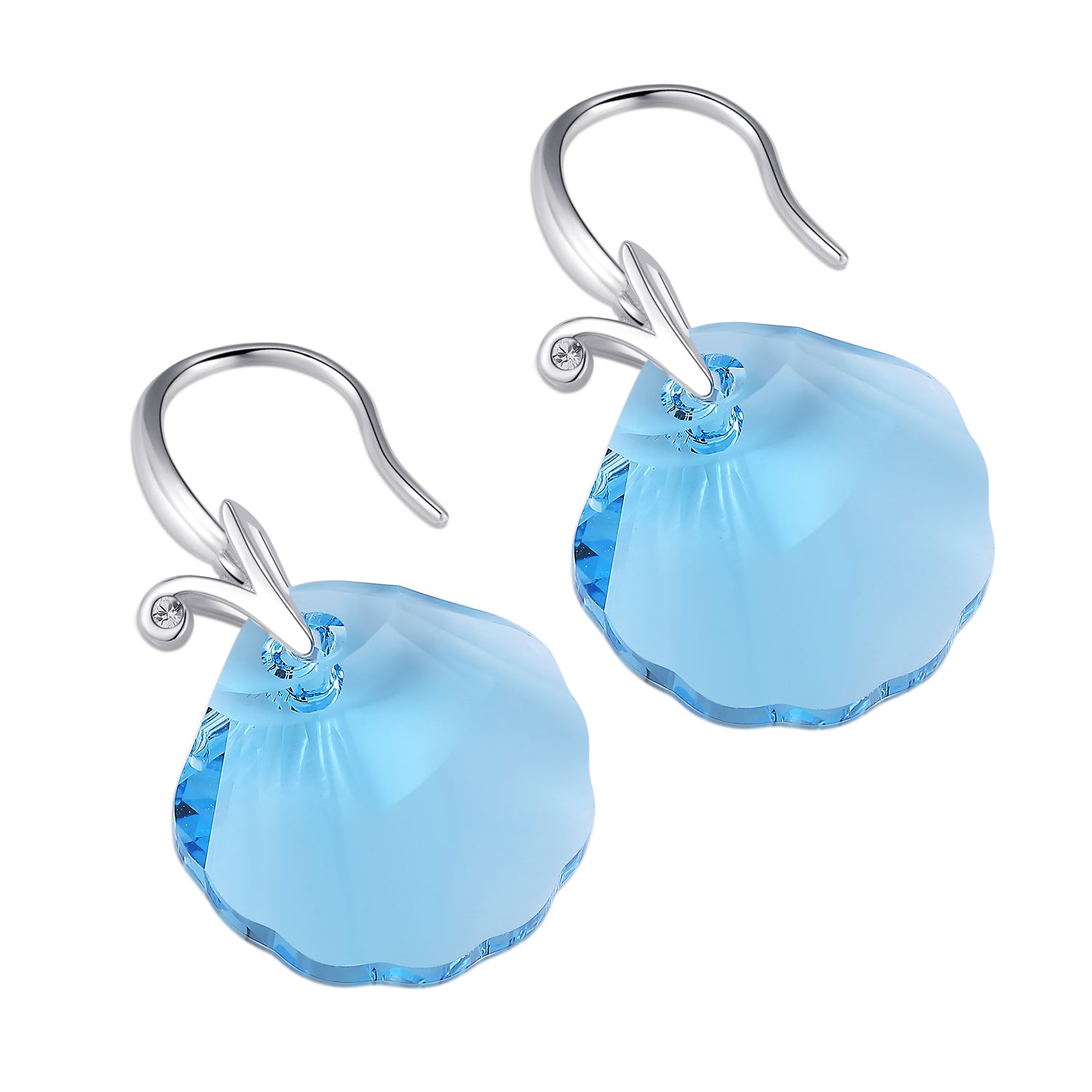 sterling silver shell earrings use the top Austrian crystal