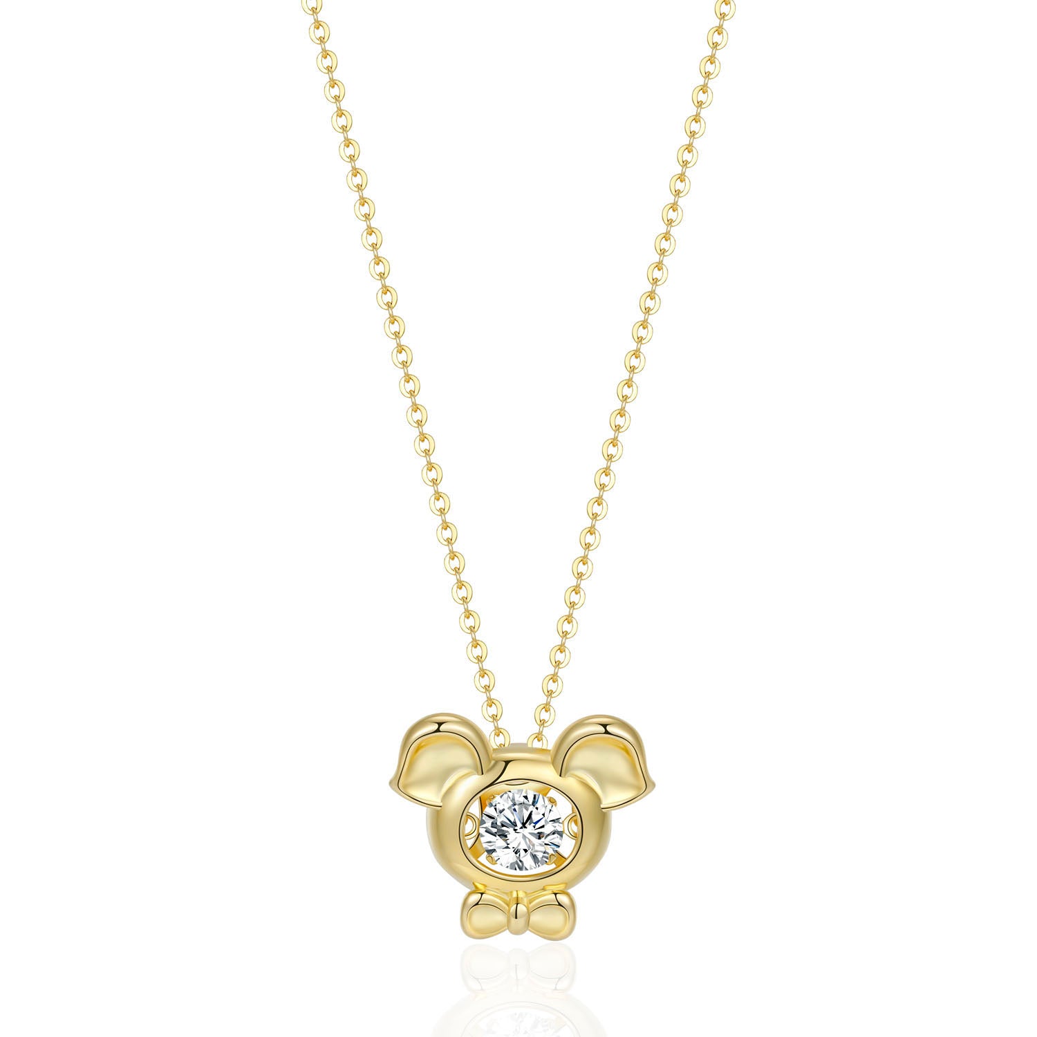 925 Sterling Silver Gold Pig Smart Necklace
