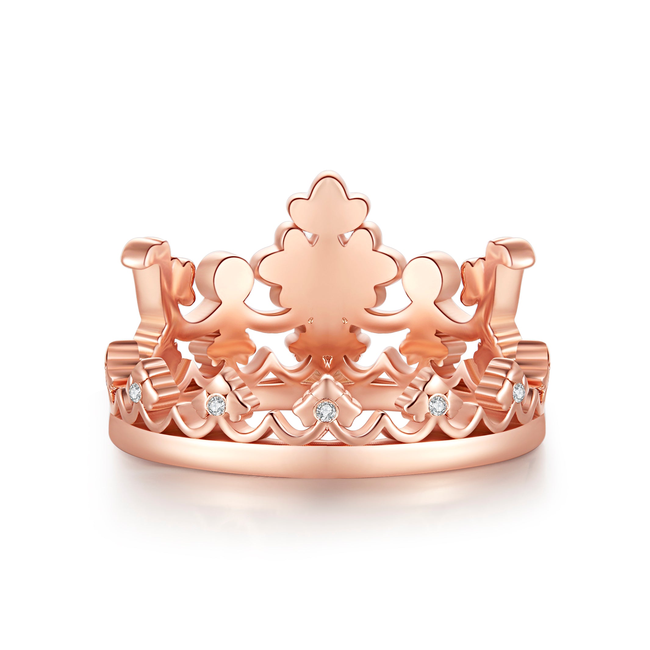 925純銀鍍玫瑰金頂級奧地利水晶皇冠戒指