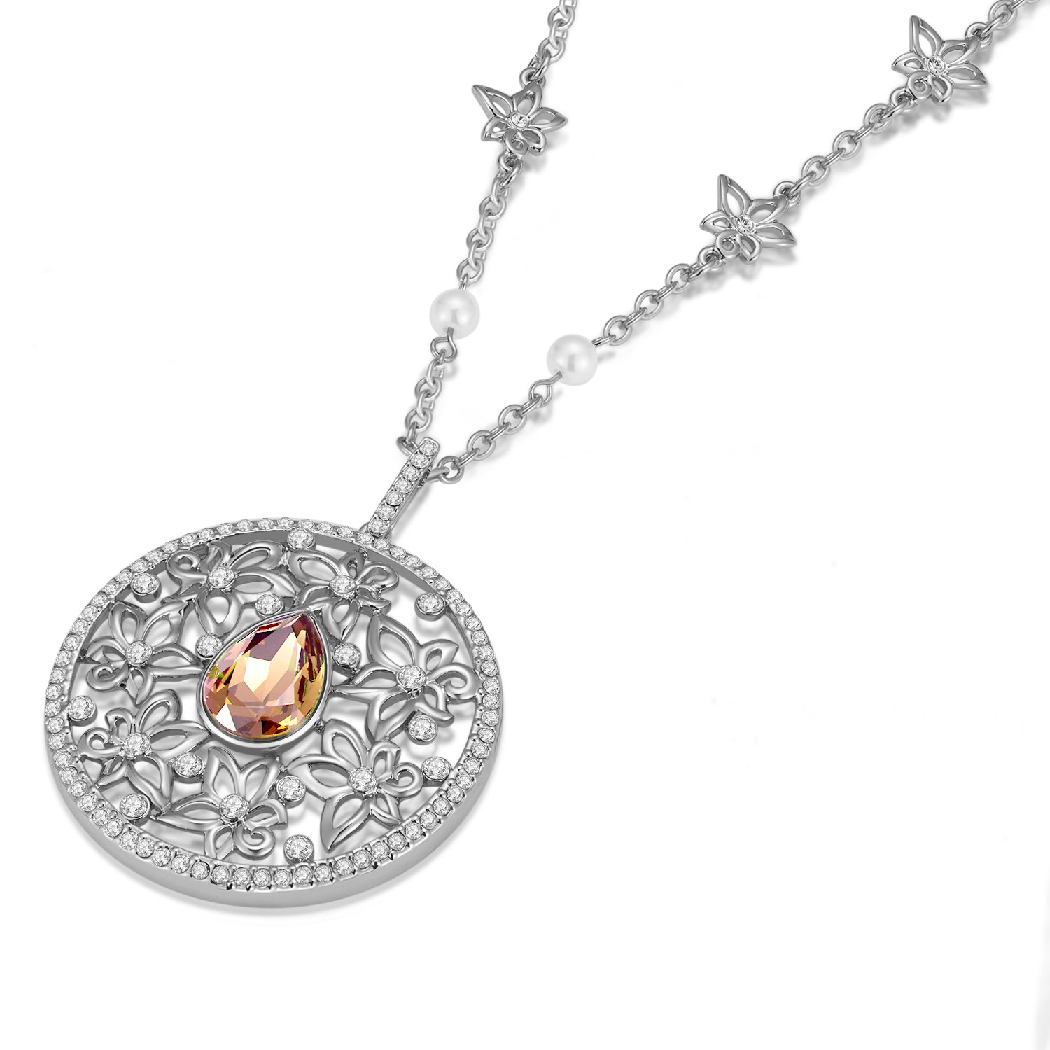 VICACCI Delicate Riches and honour flowers, Embellished with crystals from Swarovski