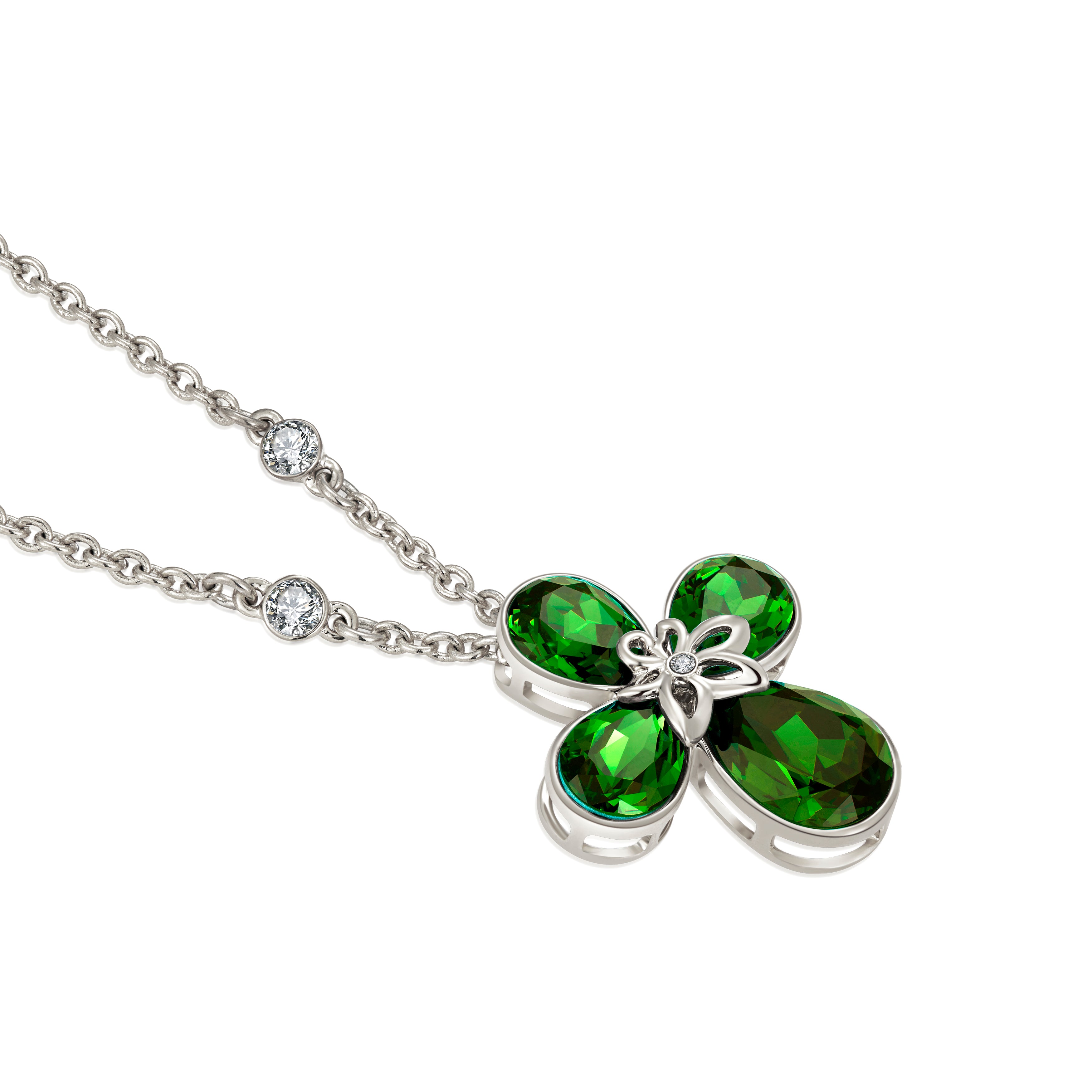 VICACCI White gold Four Leaf Clover Necklace