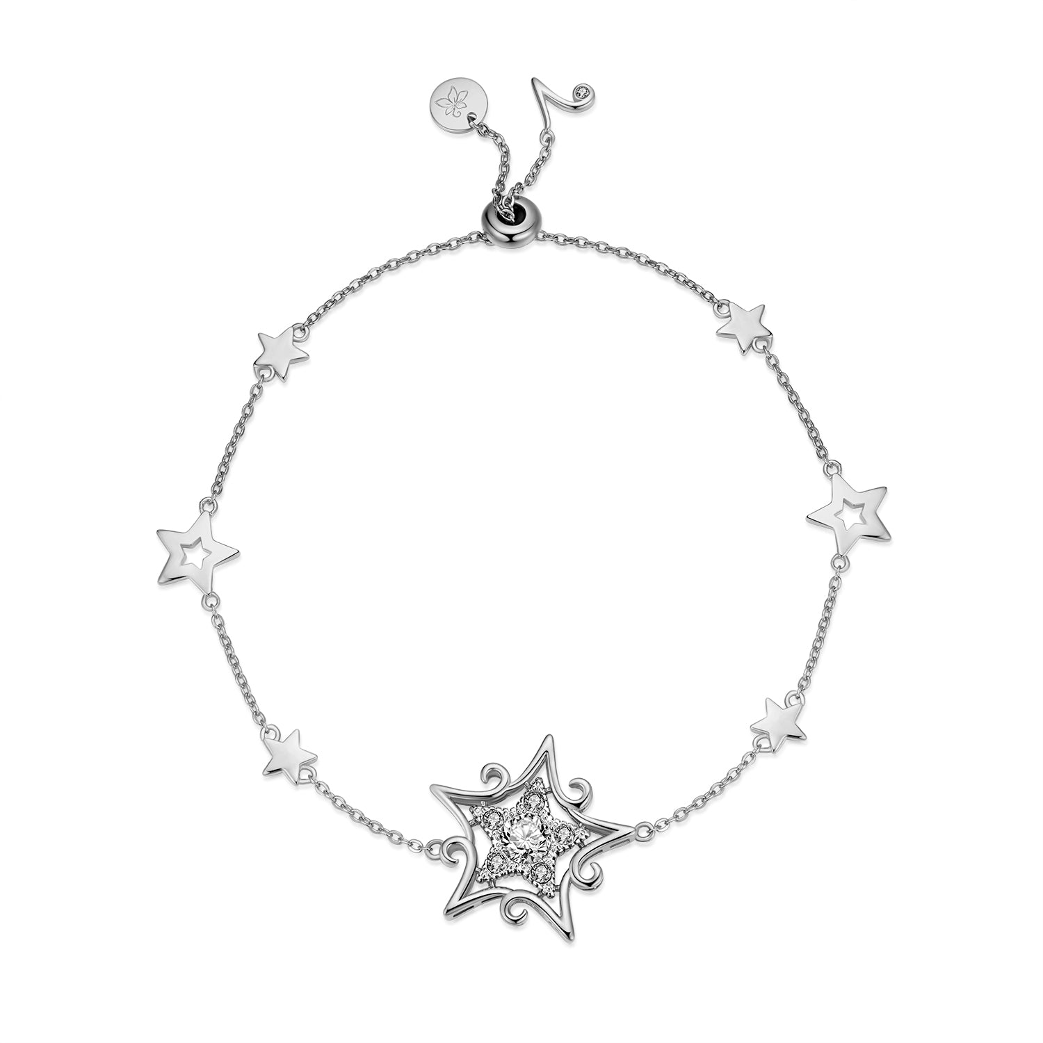 Star Glow 925 silver Vicacci Star Bracelet with white gold plating
