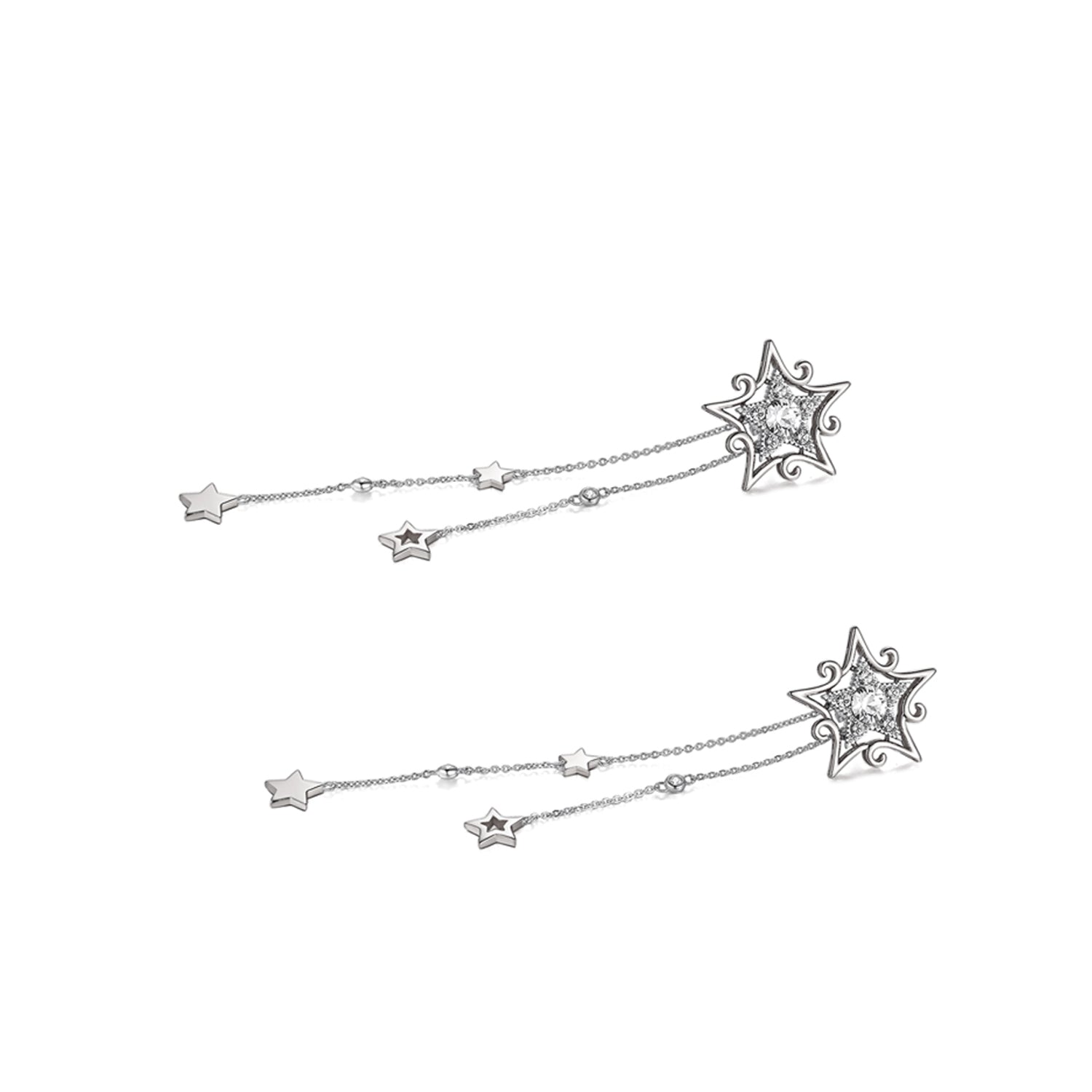 Starry Glow 925 Sterling Silver Star Long Earring
