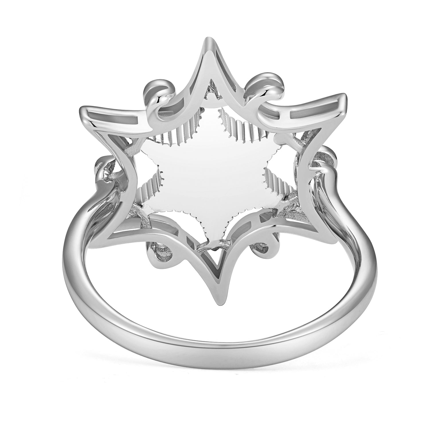 Star of Salomon 925 Sterling Silver Swarovski Crystal Ring